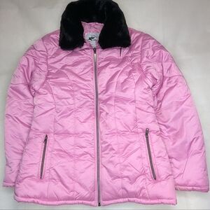 Kc Collections Girl's Pink Puffer Jacket Barbie Girly